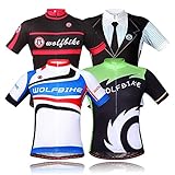 WOLFBIKE Men Cycling Jersey + Short Sportwear Suit, Comfortable Breathable Quick Dry Fabric, 3D Gel Padded Shorts Tights Pants