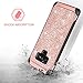 DOMAVER Galaxy Note 9 Case, Note 9 Sparkle Glitter Bling Slim Fit Dual Layer Hybrid Shockproof Hard Back Durable Bumper Protective Phone Case Cover for Samsung Galaxy Note 9 (2018), Rose Gold/Pink