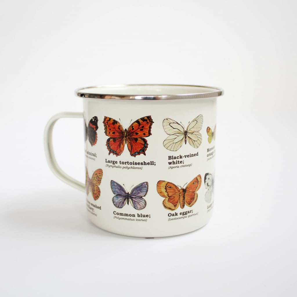 Gift Republic - Beautifully Designed Butterfly Enamel Mug