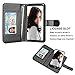 NJJEX for LG V35 ThinQ Wallet Case, for LG V30 / LG V30 Plus/LG V35 Case, PU Leather [9 Card Slots] ID Credit Folio Flip [Detachable][Kickstand] Magnetic Clousure Cover & Wrist Strap [Black]