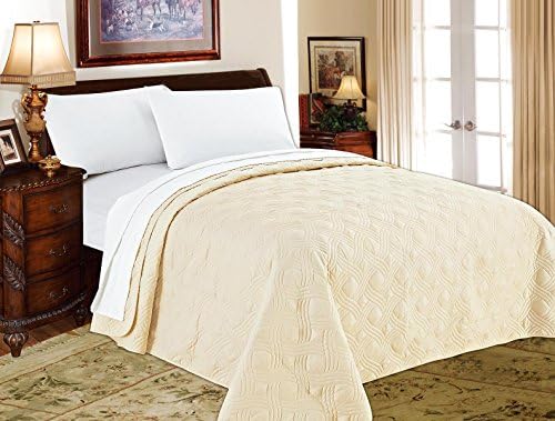 Decarl Bedroom Quilt Modern Light Weight Air-conditioning Solid Bedding Quilted Bedspreads, Twin, Ivory