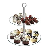 Home Buffet Dessert Tower-Two Tier, Round Glass