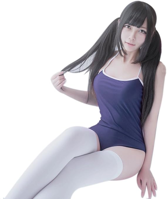 Rolecos Japanese School Girl Swimsuit White Suspenders One Piece Cosplay Costume Navy Blue L Amazon Ca Clothing Accessories