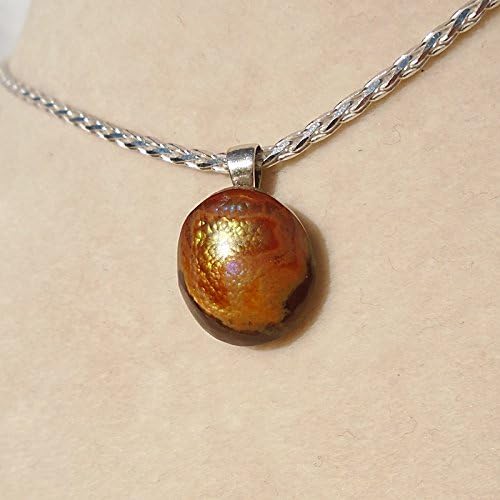 Mexican Fire Agate Pendant with Italian Sterling Silver 2MM Diamond-Cut Wheat Chain 20 Inches