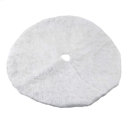 Crsm 1 Tappetino Per Albero Di Natale In Peluche Bianco