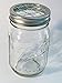 Mason Jar with Frog Lid Insert Regular Mouth 16 Oz Bundle (clear jar silver band)