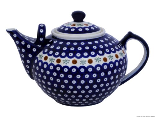 Polish Pottery Boleslawiec Teapot, 3L in RED DOT pattern