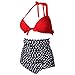 Spring fever Retro 50s Elegant Vintage High Waist Bikini Swimsuit Swimwear(FBA)