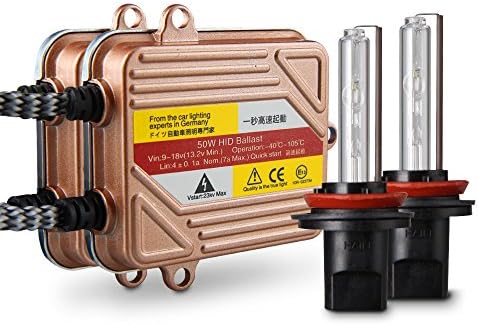 Wayrank H11 50W HID Xenon Conversion Kit With Premium Slim Quick Start Ballasts - 6000K - 1 Year Warranty