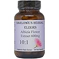 Barlowe's Herbal Elixirs Albizia Julibrissin |10:1 Extract | 600 mg | Mood Support | Calming Herbal Supplement | Albizia Extract | 60 Veggie Capsules | Glass Bottle