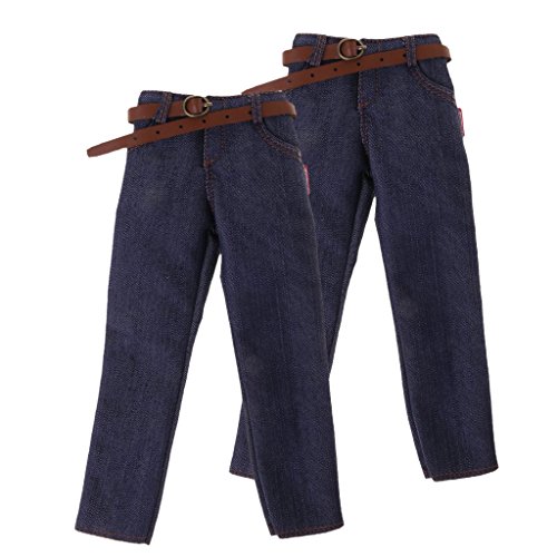 image for Super SW 2 Pieces 1/6 Scale Jeans Pants (with Belt) Fit for Toy 12 inc