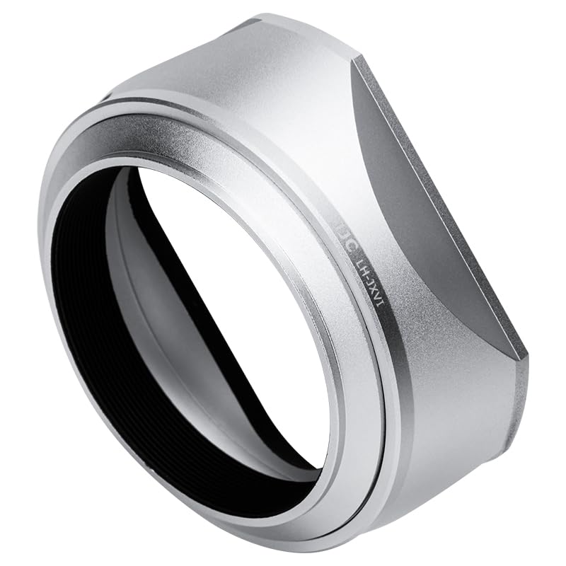 JJC Aluminum Lens Hood with Cap for Fujifilm Fuji X100VI X100V X100F Cameras, Replaces Fujifilm LH-X100 lens hood - compatible with 49mm filters - Silver
