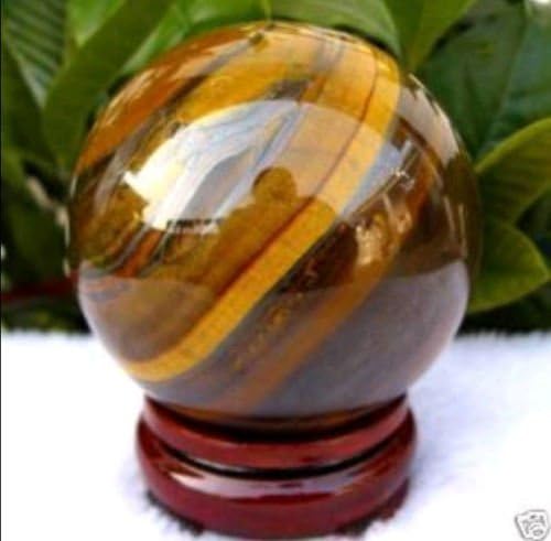 AAA 45mm Natural Tiger's Eye quartz crystal sphere ball + stand