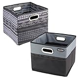 High Road CargoCube Trunk and Car Organizer Bins with Leakproof Lining - Set of 2 (1 Black/1 Baja)