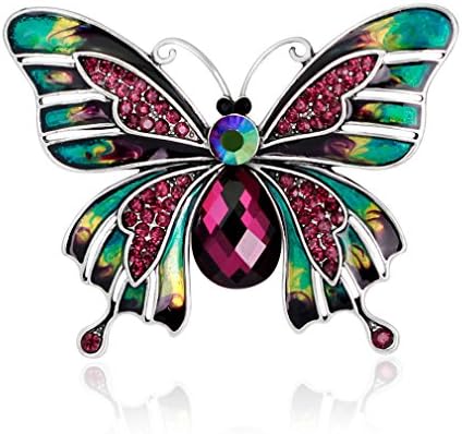 Fashion Butterfly Brooch Pins Crystal Insect Scarf Label Pins For Women Suit Dress By Cajoy