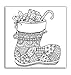 Christmas Stocking Coloring Canvas For Adults, Stretched primed canvas 8 x 8 Inches