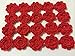 PEPPERLONELY Brand 20PC Red Eight Petals 2 Inch Crocheted Flower Appliques Embellishments