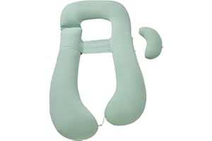 ESEN Pregnancy Pillow with Removable Cover, Large Full Body Pillow for Pregnant Women Support, Maternity Pillow Support for Side Sleeping Green