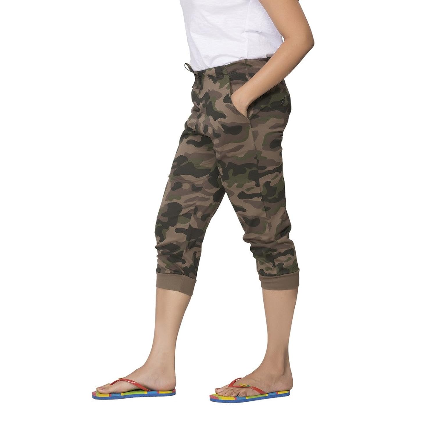 clifton womens army comfort capri - walnut