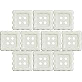 10pcs 3/4" Beige Square Buttons DIY Handmade Material Clothing Shoes Socks Accessories Buttons