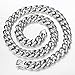 Trendsmax 15mm Curb Cuban Chain Link Necklace for Men Boys Heavy 316L Stainless Steel Silver Color 22 inch