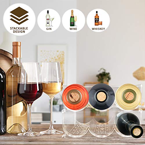 Eltow Plastic Wine Bottle Holder Stackable Racks, Vertical Standing