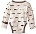 L'ovedbaby Unisex-Baby Newborn Organic Gloved-Sleeve Bodysuit, Gray Wagon, 3-6 Months