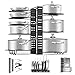 MASSUGAR Pots and Pans Organizer for Cabinet, 8 Tiers Pan Organizer Rack for Cabinet with 3 DIY Methods, Adjustable with Hook, Pan Pot Rack for Kitchen Organization and Storage