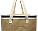 Earthwise Large Jute Insulated Shopping Grocery Bags w ZIPPER TOP LID Thermal Cooler Tote KEEPS FOOD HOT OR COLD (Set of 2)