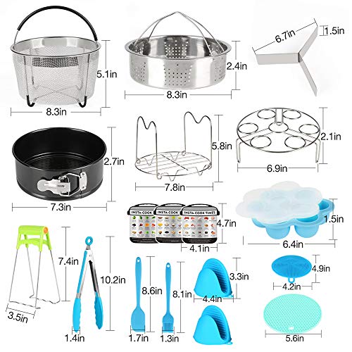 V VONTOX Instant Pot Accessories Set 18Pcs, Pressure Cooker Accessories Compatible with 5/6/8 Qt, 304 Stainless Steel, Non-Stick Pan, Steamer Basket, Egg Rack, Silicone Mold Gloves etc,Cooking seafood - Thumbnail 3
