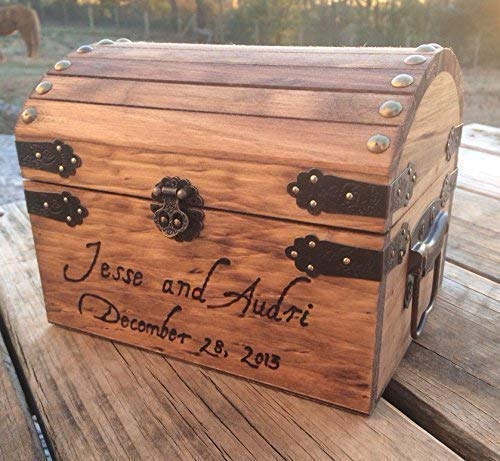 Engraved Wooden Card and Memory Chest - Rustic Wedding Card Chest - Personalized Gift - Rustic Wedding Decor - Wedding Card Holder - Personalized Card Box