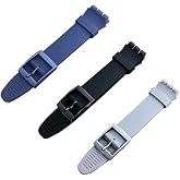 XMHYB Replacement band for Swatch Waterproof Silicone Rubber Watch Band Compatible with Swatch Skin Series - Soft Silicone Watch Strap for Women and Men