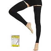 Beister Thigh High Compression Stockings with Silicone Band for Women & Men, 20-30 mmHg Footless Graduated Support Sleeves, Medical Compression Hoses for Varicose Veins, Edema, Flight