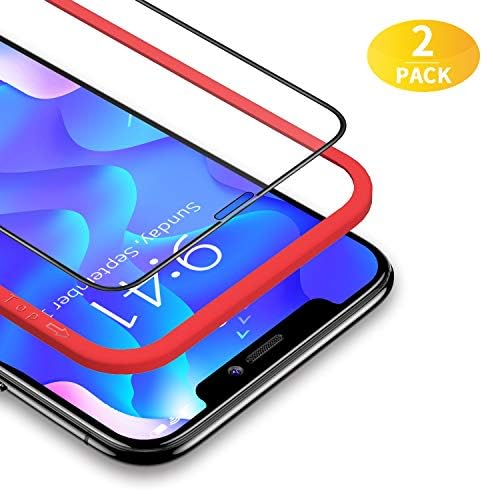 BANNIO 3D Temped Glass Full Screen Protector iPhone X Xs - Black (2 Pack)