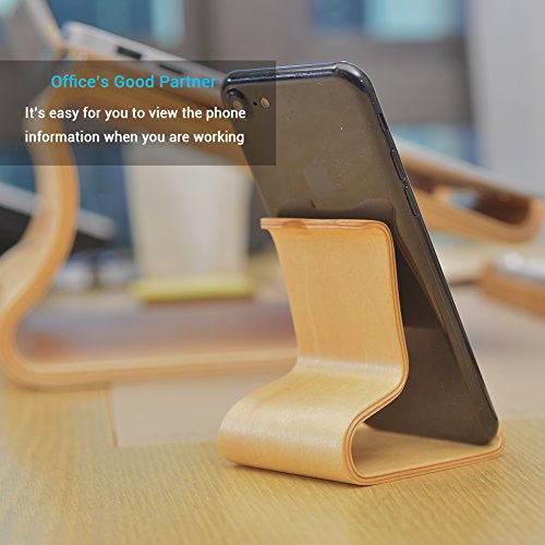 image for SAMDI Wooden Cell Phone Stand, Smartphone Mobile phone Stand Holder fo