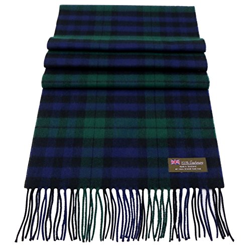 Rosemarie Collections 100% Cashmere Winter Scarf Made In Scotland (Black Watch Tartan)