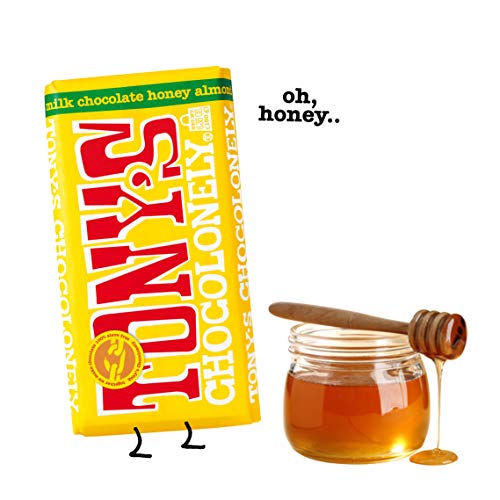 Tony's Chocolonely 32% Milk Chocolate Bar with Honey Almond Nougat, 6.35 Ounce - Thumbnail 4