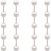 Long Pearl Earrings for Women Dangle Pearl Drop Earrings Dangling Rose Gold-plated Hypoallergenic Tassel Wedding Bridal Faux Pearl Earrings Jewelry