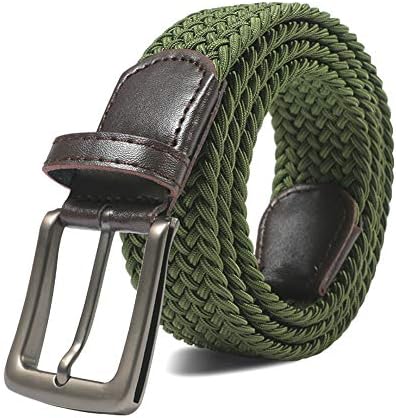 ZhaiYou Mens Braided Elastic Stretch Webbed Belt for Jeans