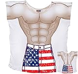Mens Stars And Stripes Muscle Guy Coverup T-Shirt #74