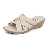 VJH confort Women’s Slides Sandals Orthopedic Slippers,Comfortable Wedge Platform Slip Flops Flip Casual Walking Sandals