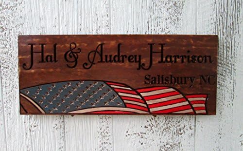 Custom Name Sign with American Flag, Military Veterans Family Sign, Flag 101