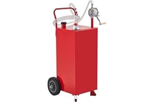 JoanKaren 35 Gallon Fuel Caddy with Transfer Pump, Portable Gasoline/Diesel Storage Tank, Heavy Duty Rolling Fuel Container f