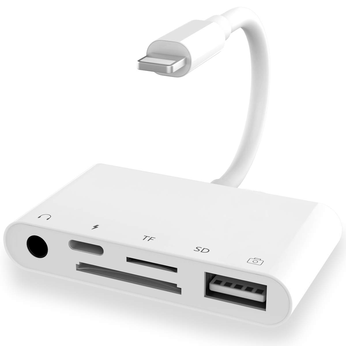 5 in 1 SD/TF Memery Card Reader Camera Adapter 3.0 USB Driver OTG Interface for Phone and Pad Pod Touch DC 3.5 Audio Camera Connection Kit