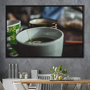 signwin Framed Canvas Wall Art Tea Servings Dark...