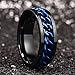 King Will Stainless Steel 8mm Rings For Men Center Chain Spinner Ring, Size 7-14