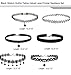 FIBO STEEL 6PCS Womens Black Velvet Choker Necklace for Women Lace Choker Tattoo Necklace (D: 6 PCS A SET)