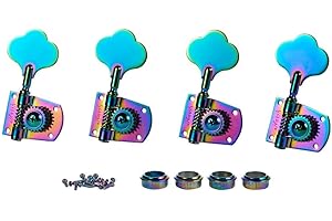 KAISH Burnt Chrome Cloverleaf Bass Tuners Bass Tuning Machines Bass Tuning Keys for Standard/Highway One Series Jazz J Bass/P