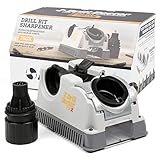 Drill Doctor 750X Drill Bit Sharpener for High-Speed Steel, Masonry, Carbide, Cobalt, TiN-coated Drill Bits, with Adjustable Angles from 115° to 140°, Sharpens 3/32in – 3/4in Drill Bits