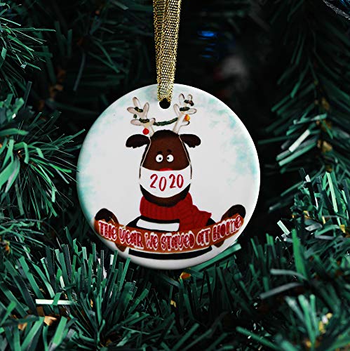 Inno-Huntz Christmas Tree Hanging Graceful Ornament Durable Ceramic Pendant Elegant Holiday Christmas Tree Decoration 2020 Celebration Décor Set (Deer)